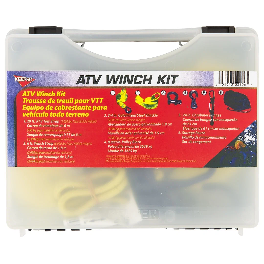 02806 – HAMPTON PROD Winch Rigging Kit, Use With ATV Winches With 20 Foot ATV Tow Strap With Spring Latch/ 6 Foot Win...